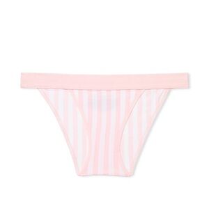 VICTORIAS SECRET LOGO WAISTBAND STRETCH COTTON TANGA BIKINI PANTY UNDERWEAR. NWT
